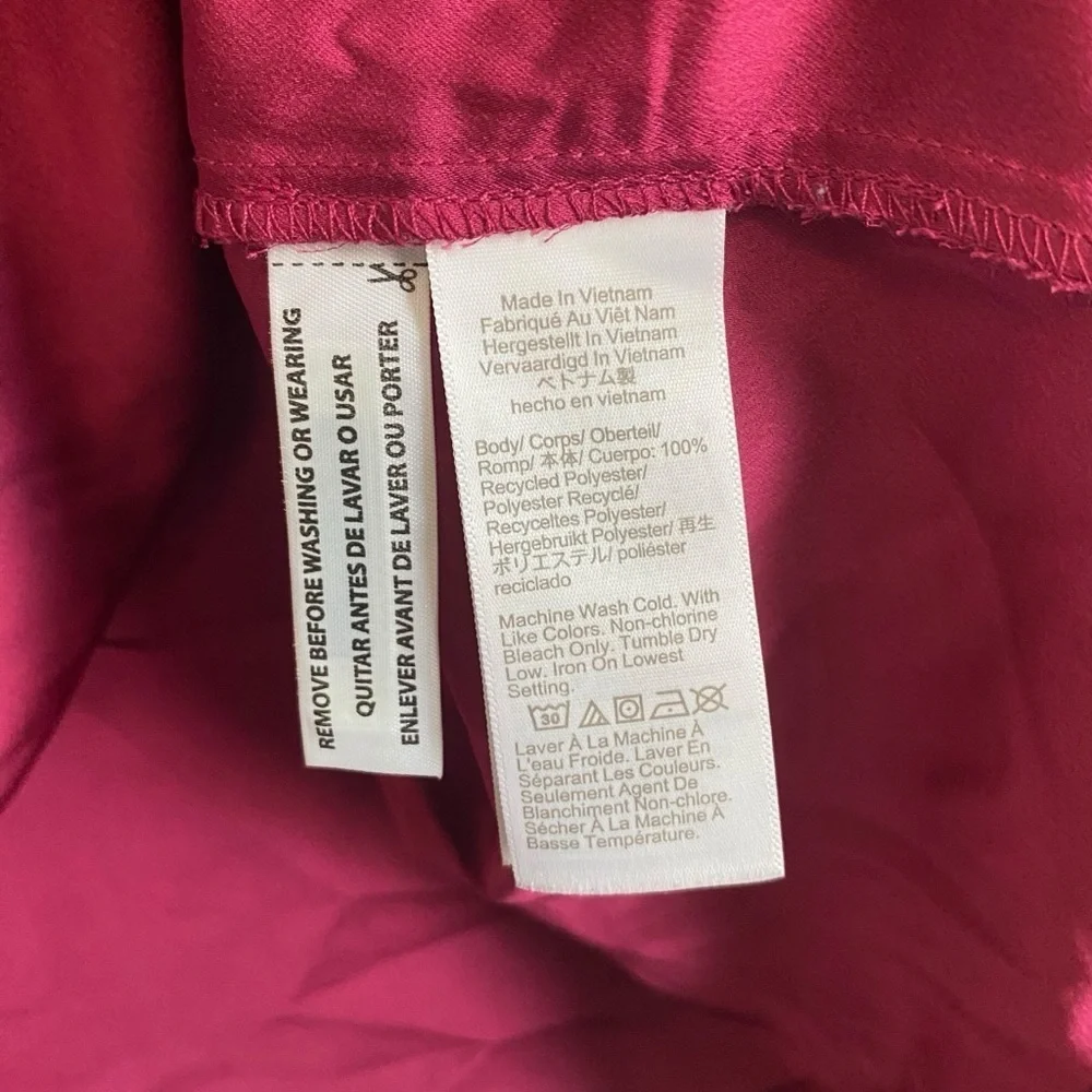 J.Crew Berry Keyhole Long Balloon Sleeve Blouse Size Large